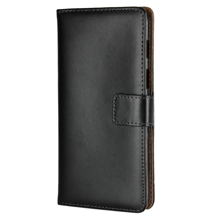 Split Leather Wallet Stand Flip Cover Case for OnePlus 6 - Black-2
