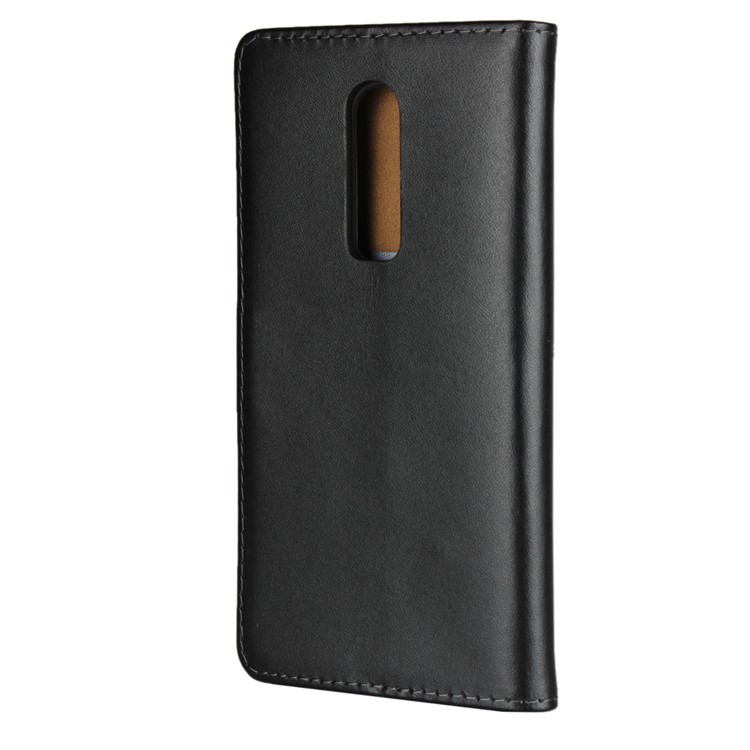 Split Leather Wallet Stand Flip Cover Case for OnePlus 6 - Black-3