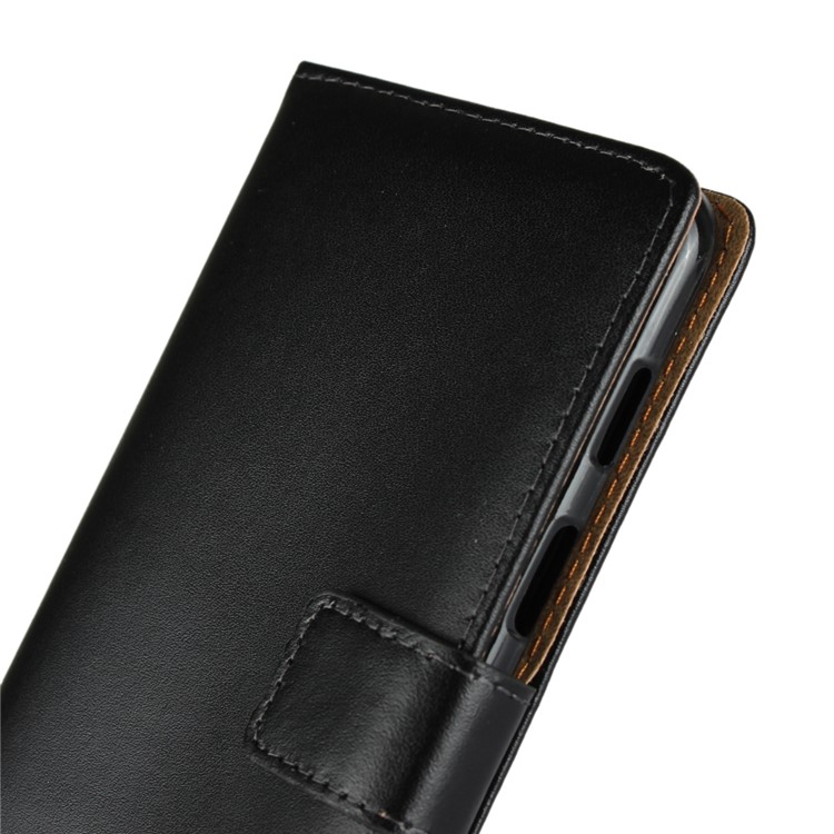 Split Leather Wallet Stand Flip Cover Case for OnePlus 6 - Black-8