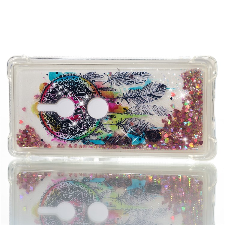 Patterned Liquid Glitter Powder Quicksand Shockproof TPU Back Cellphone Cover Case for Sony Xperia XZ2 - Dream Catcher-2