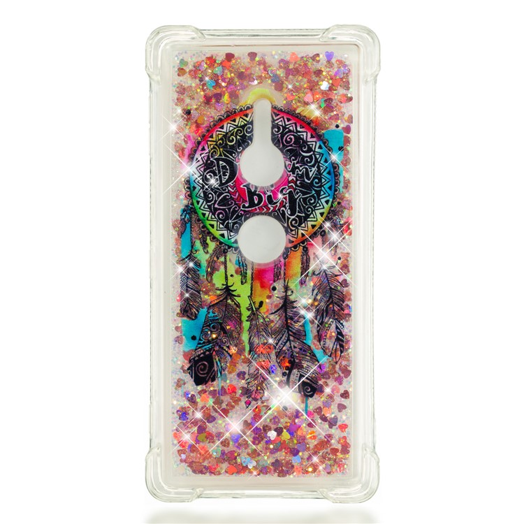 Patterned Liquid Glitter Powder Quicksand Shockproof TPU Back Cellphone Cover Case for Sony Xperia XZ2 - Dream Catcher-5