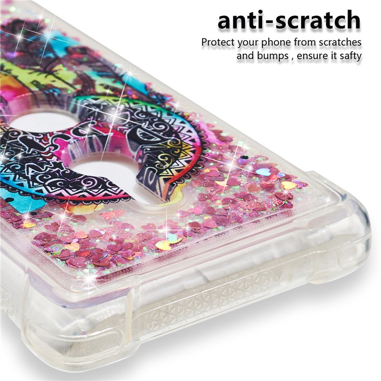 Patterned Liquid Glitter Powder Quicksand Shockproof TPU Back Cellphone Cover Case for Sony Xperia XZ2 - Dream Catcher-6