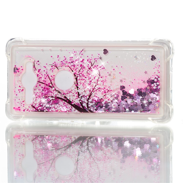 Patterned Liquid Glitter Powder Quicksand Shockproof TPU Back Cellphone Cover for Sony Xperia XZ2 Compact - Tree-2