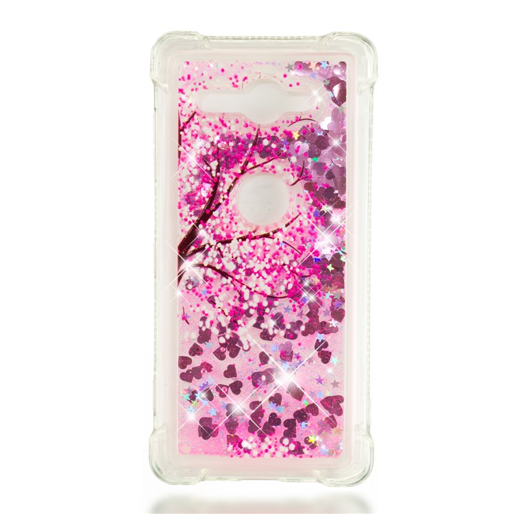 Patterned Liquid Glitter Powder Quicksand Shockproof TPU Back Cellphone Cover for Sony Xperia XZ2 Compact - Tree-5