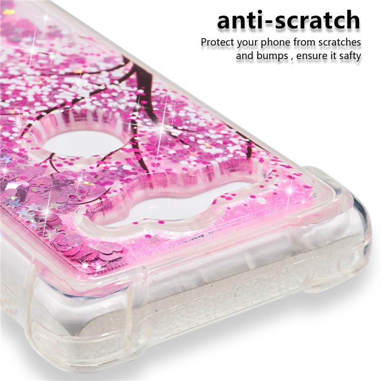 Patterned Liquid Glitter Powder Quicksand Shockproof TPU Back Cellphone Cover for Sony Xperia XZ2 Compact - Tree-6