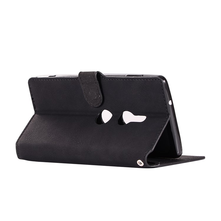 Vintage Style Wallet PU Leather Stand Protection Cover Accessory for Sony Xperia XZ2 - Black-5