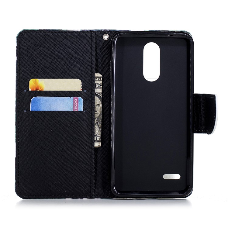 Pattern Printing PU Leather Wallet Phone Cover for LG K8 (2018) - Black and White Cats-7