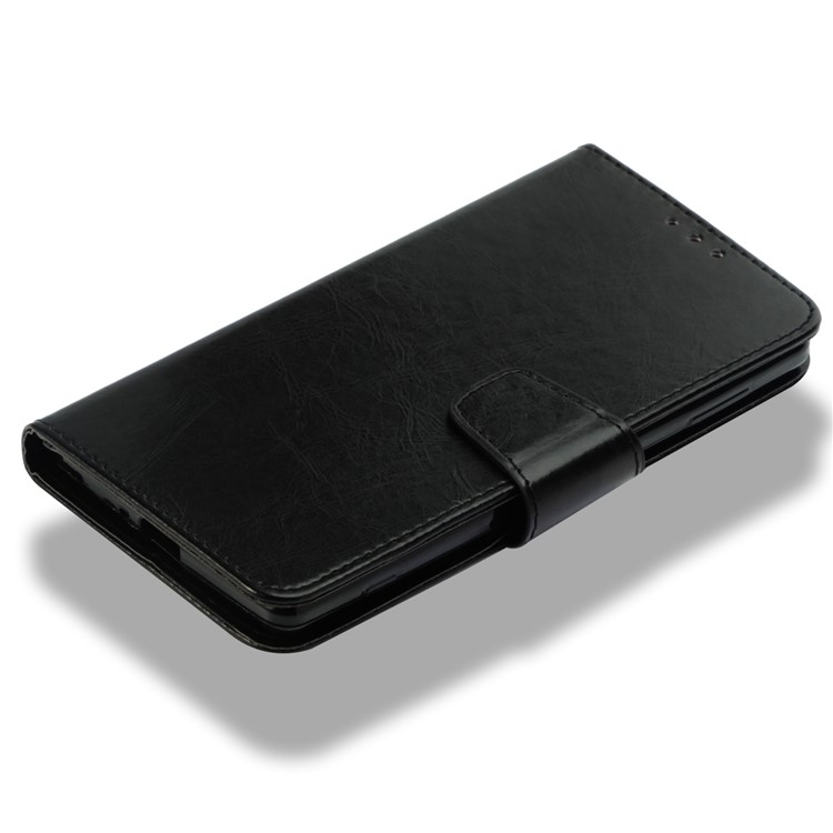 Vintage Oil Buffed Leather Stand Wallet Case for Sony Xperia XZ2 - Black-7