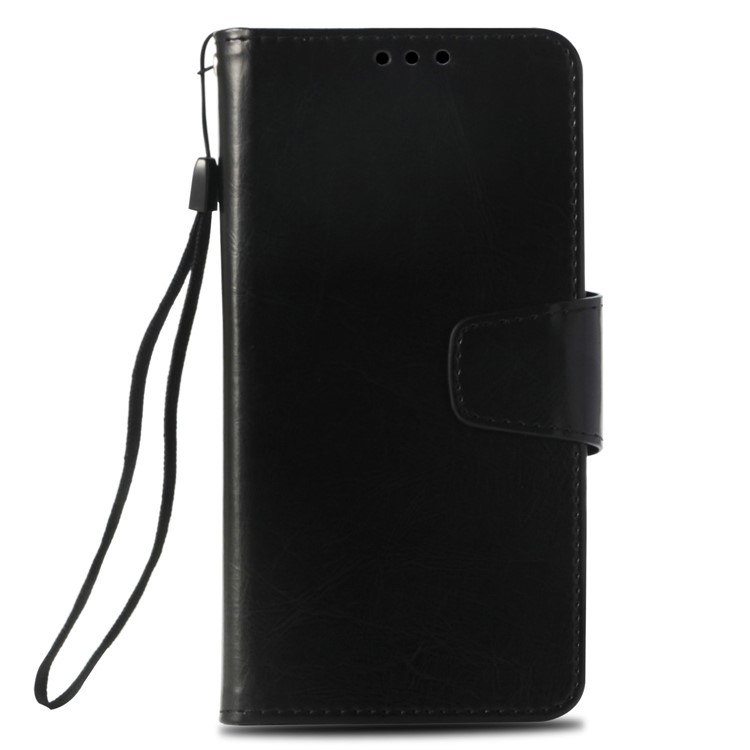 Vintage Oil Buffed Leather Wallet Case for Sony Xperia XZ2 Compact - Black-2