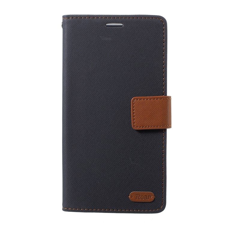 ROAR KOREA Twill Leather Wallet Stand Mobile Case for Sony Xperia L2 - Black-2