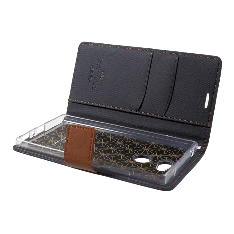 ROAR KOREA Twill Leather Wallet Stand Mobile Case for Sony Xperia L2 - Black-6