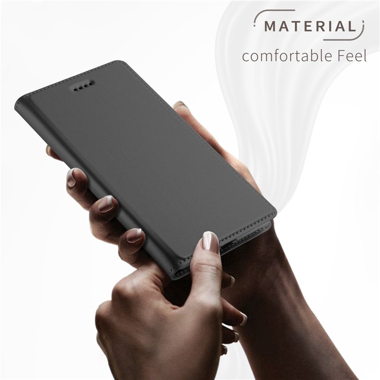 Auto-absorbed Stand Leather Card Holder Phone Cover for Sony Xperia XZ2 Premium - Black-2