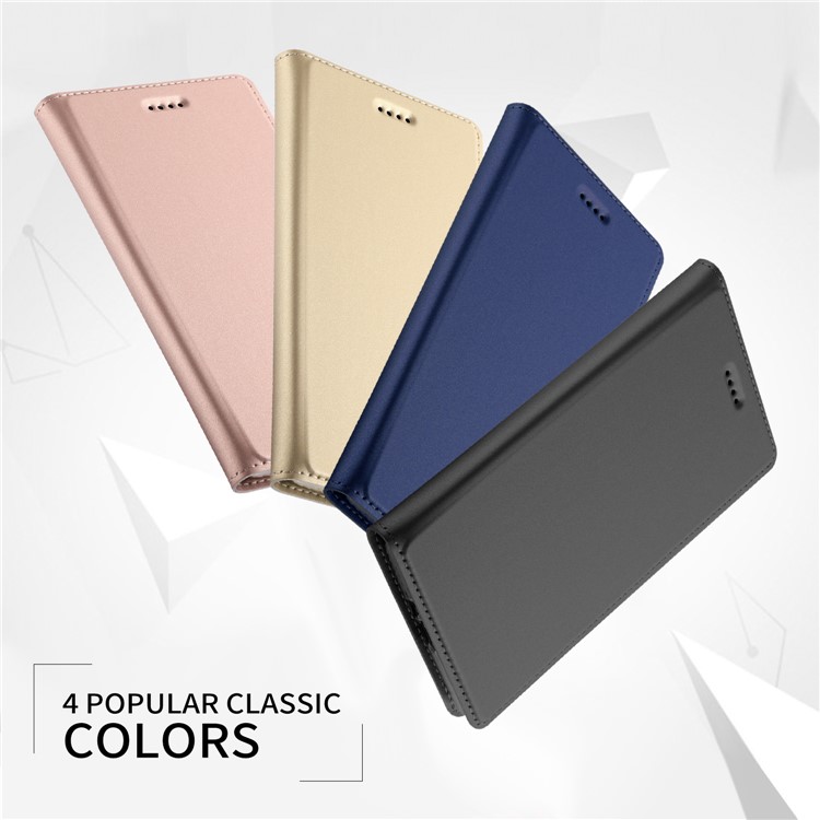 Auto-absorbed Stand Leather Card Holder Phone Cover for Sony Xperia XZ2 Premium - Black-8