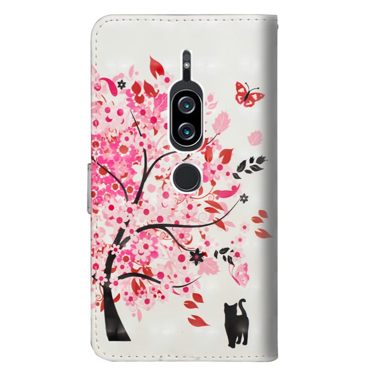 Pattern Printing Cell Phone Leather Wallet Case for Sony Xperia XZ2 Premium - Flowered Tree-4