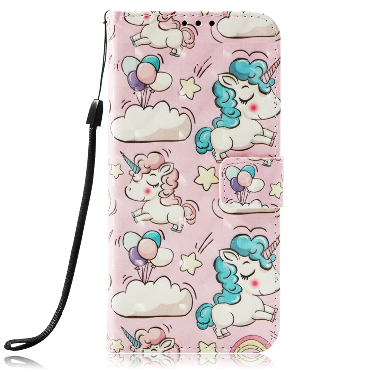 Pattern Printing Light Spot Decor Wallet Stand Leather Flip Protective Case for Sony Xperia XZ2 Premium - Shy Unicorns-2