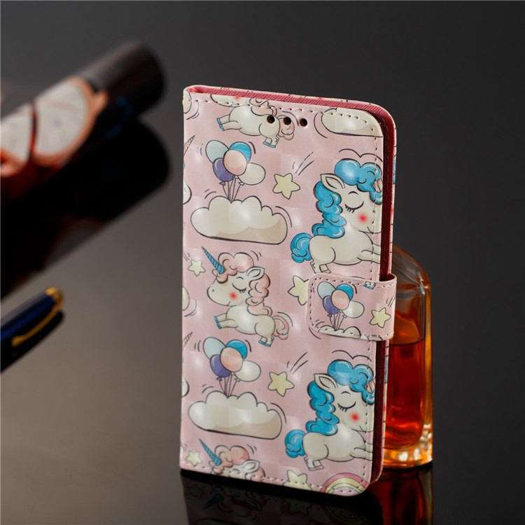 Pattern Printing Light Spot Decor Wallet Stand Leather Flip Protective Case for Sony Xperia XZ2 Premium - Shy Unicorns-7