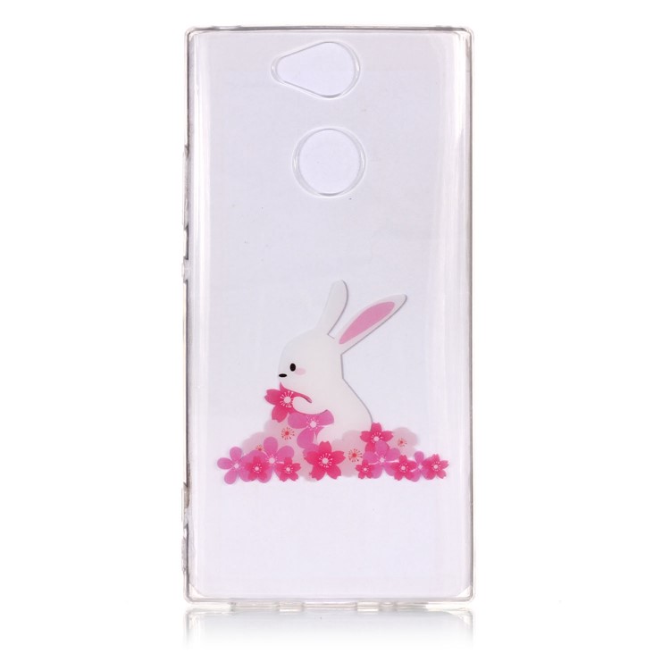 Pattern Printing IMD TPU Mobile Phone Shell for Sony Xperia XA2 - Rabbit and Flower-2