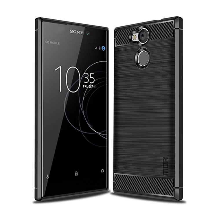MOFI Carbon Fiber Texture Brushed TPU Mobile Phone Shell for Sony Xperia L2 - Black