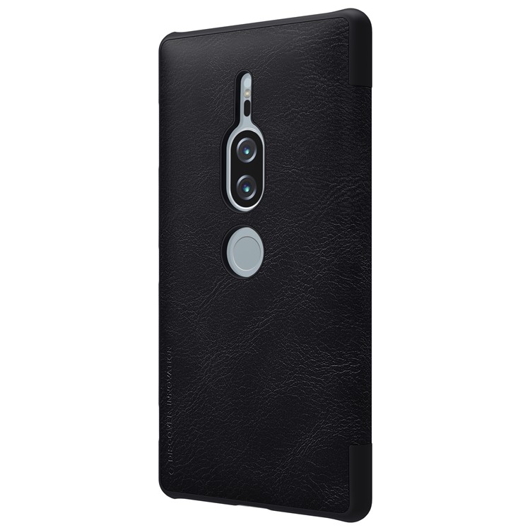 NILLKIN Qin Series Card Holder Leather Phone Casing for Sony Xperia XZ2 Premium - Black-5