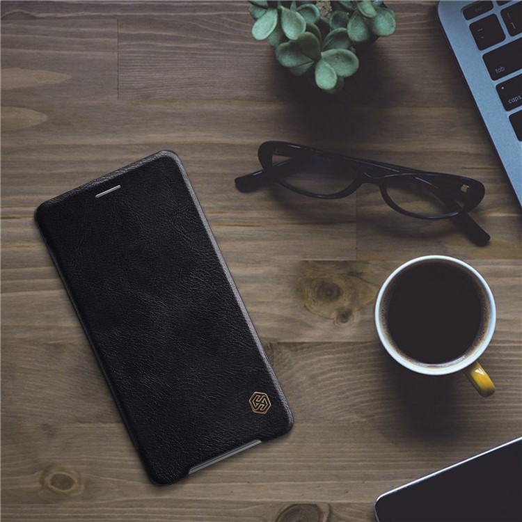 NILLKIN Qin Series Card Holder Leather Phone Casing for Sony Xperia XZ2 Premium - Black-7