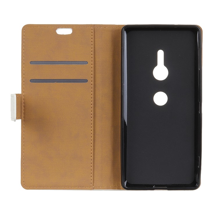Patterned Leather Wallet Mobile Shell for Sony Xperia XZ3 - Fierce Tiger-5