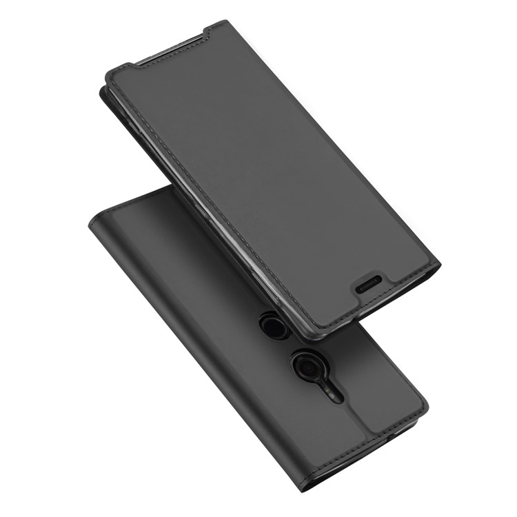 

DUX DUCIS Skin Pro Series Auto-absorbed PU Leather Case for Sony Xperia XZ3 - Grey, Xperia XZ3
