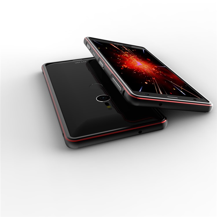 For Sony Xperia XZ2 Premium Screw Lock Plated Aluminium Alloy Bumper Case - Black/Red-5