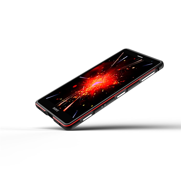 For Sony Xperia XZ2 Premium Screw Lock Plated Aluminium Alloy Bumper Case - Black/Red-6