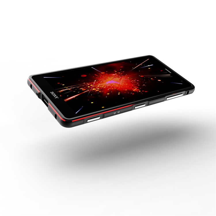 For Sony Xperia XZ2 Premium Screw Lock Plated Aluminium Alloy Bumper Case - Black/Red-7