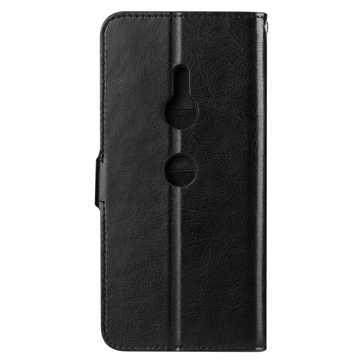 Crazy Horse Leather Wallet Casing for Sony Xperia XZ3 - Black-3
