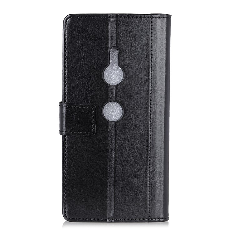 Crazy Horse Rivet Stand Wallet Magnetic Leather Mobile Phone Case for Sony Xperia XZ3 - Black-3