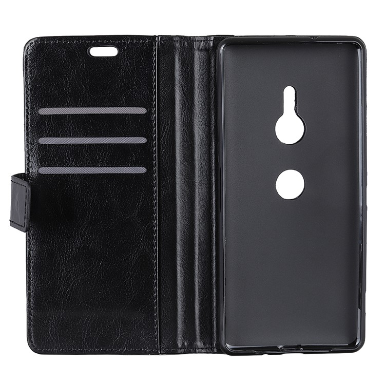 Crazy Horse Rivet Stand Wallet Magnetic Leather Mobile Phone Case for Sony Xperia XZ3 - Black-4