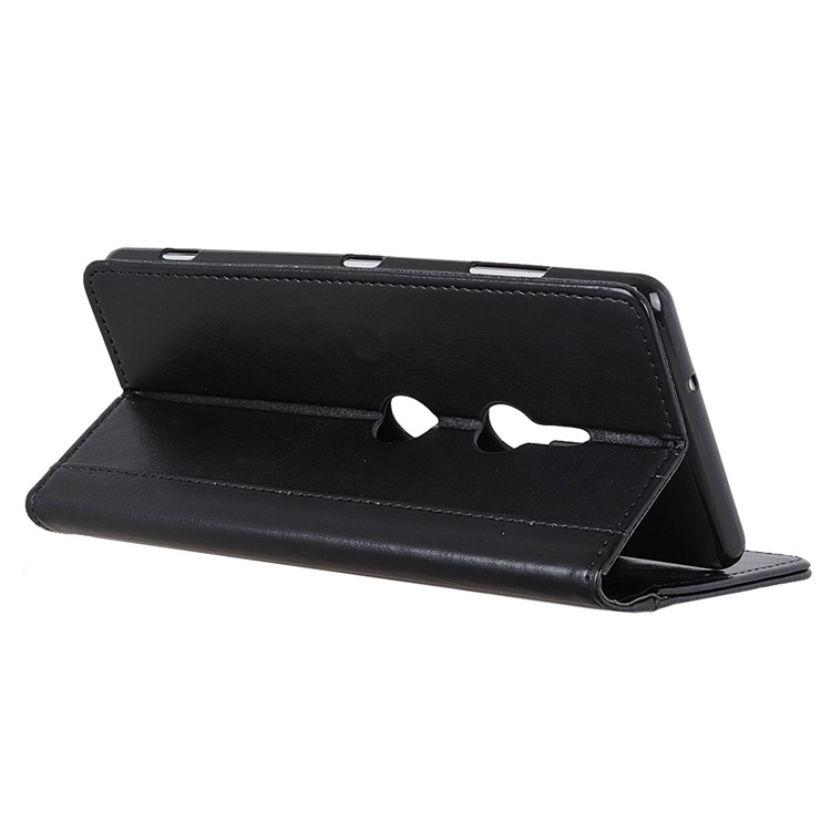 Crazy Horse Rivet Stand Wallet Magnetic Leather Mobile Phone Case for Sony Xperia XZ3 - Black-5