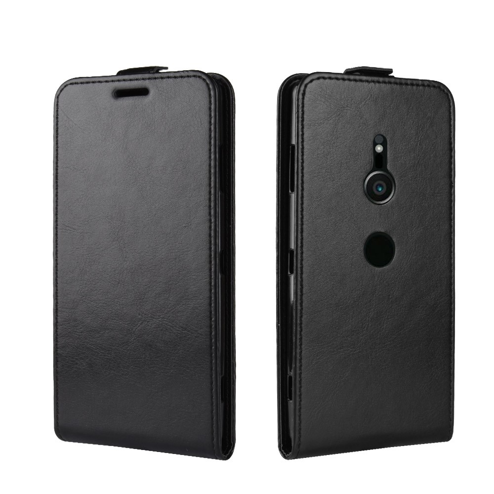 Para Sony Xperia XZ3 Crazy Horse Leather Case (flip Vertical) (slot Para Cartão) (magnético) - Preto-2