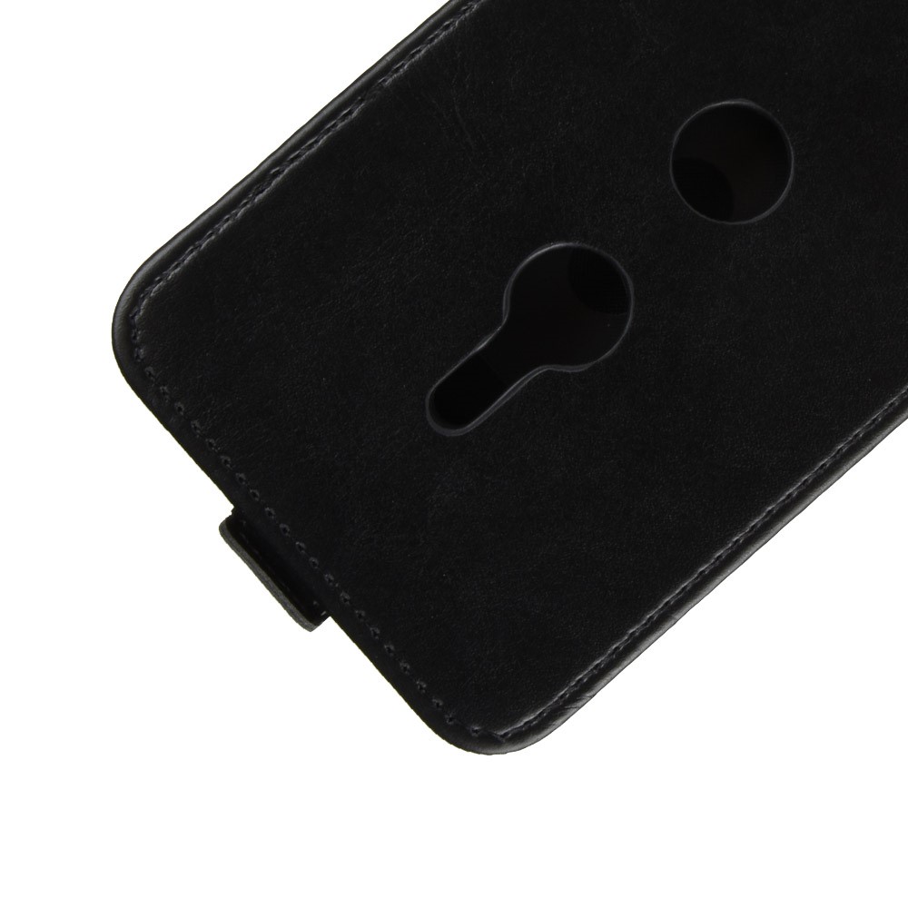 For Sony Xperia XZ3 Crazy Horse Leather Case (Vertical Flip) (Card Slot) (Magnetic) - Black-4