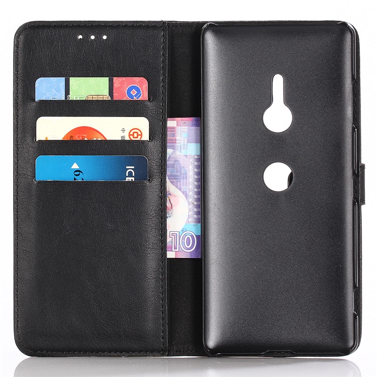 Crazy Horse Texture Vintage Leather Wallet Stand Phone Case for Sony Xperia XZ3 - Black-4