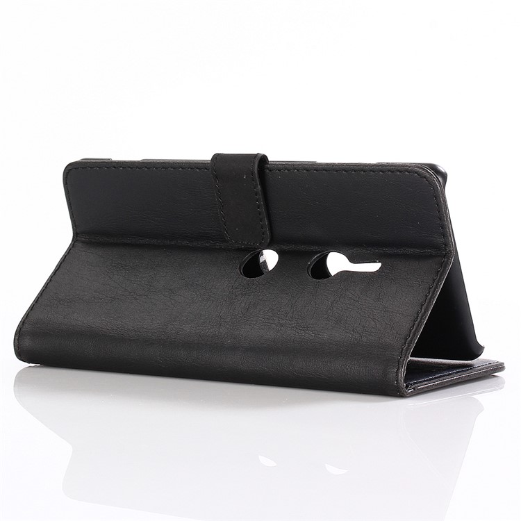 Crazy Horse Texture Vintage Leather Wallet Stand Phone Case for Sony Xperia XZ3 - Black-5