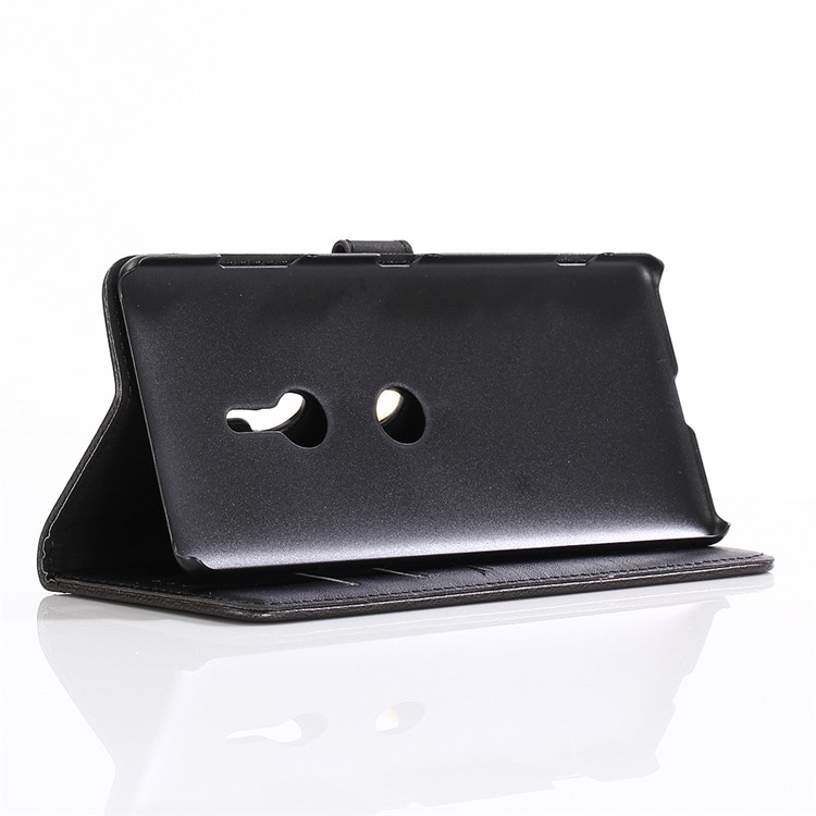 Crazy Horse Texture Vintage Leather Wallet Stand Phone Case for Sony Xperia XZ3 - Black-6