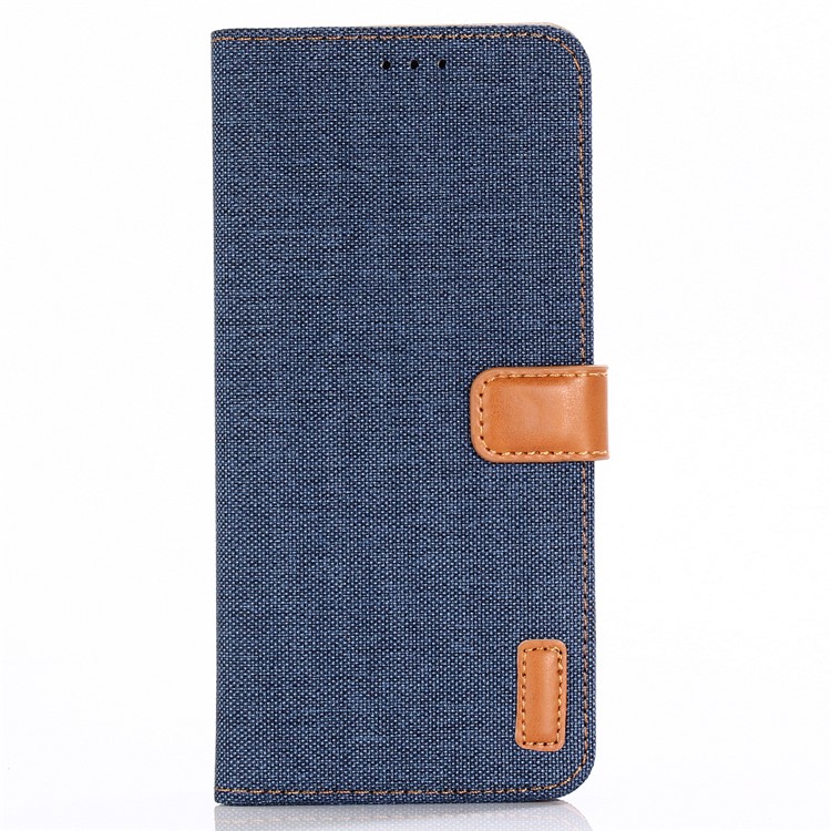 Oxford Cloth Leather Wallet Stand Case for Sony Xperia XZ3 - Dark Blue-2