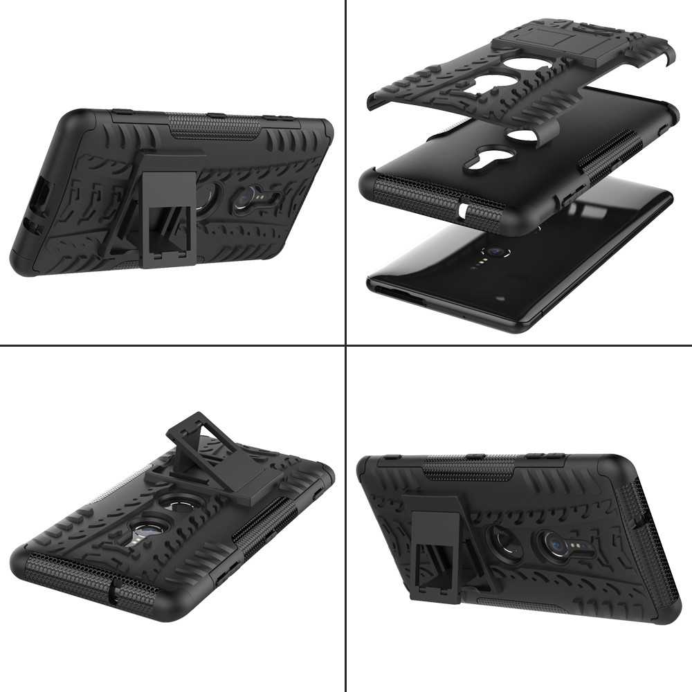 Cool Tyre Hybrid PC + TPU Kickstand Case for Sony Xperia XZ3 - Black-11