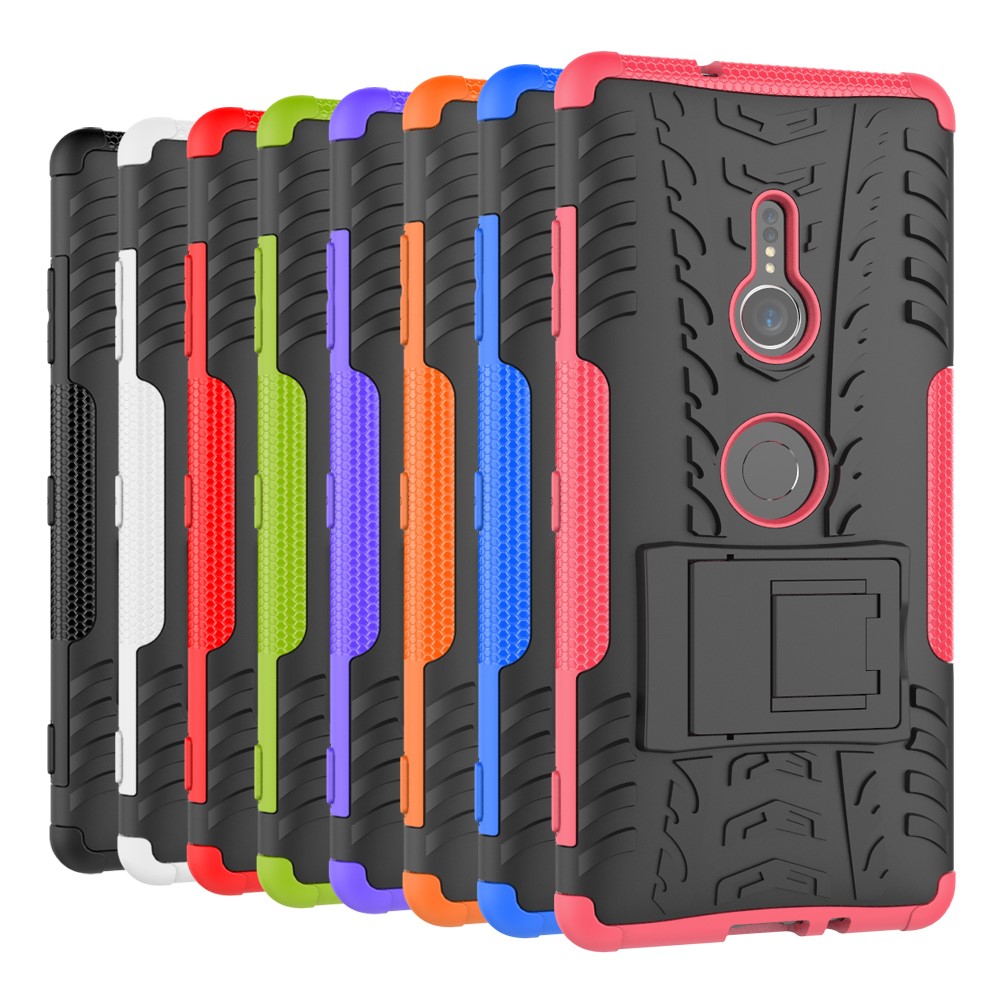 Cool Tyre Hybrid PC + TPU Kickstand Case for Sony Xperia XZ3 - Black-12
