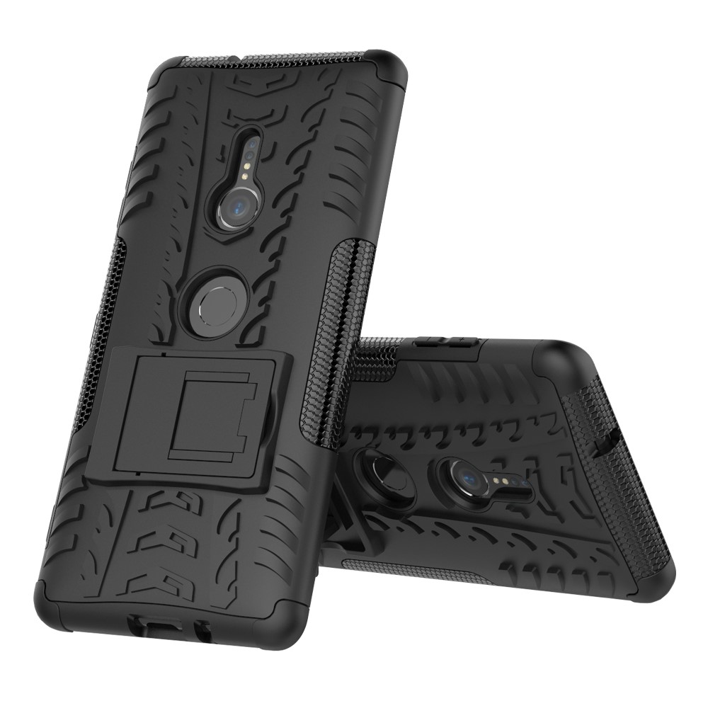 Cool Pneumatico Ibrido PC + Cassa Di Kickstand TPU Per Sony Xperia XZ3 - Nero-2