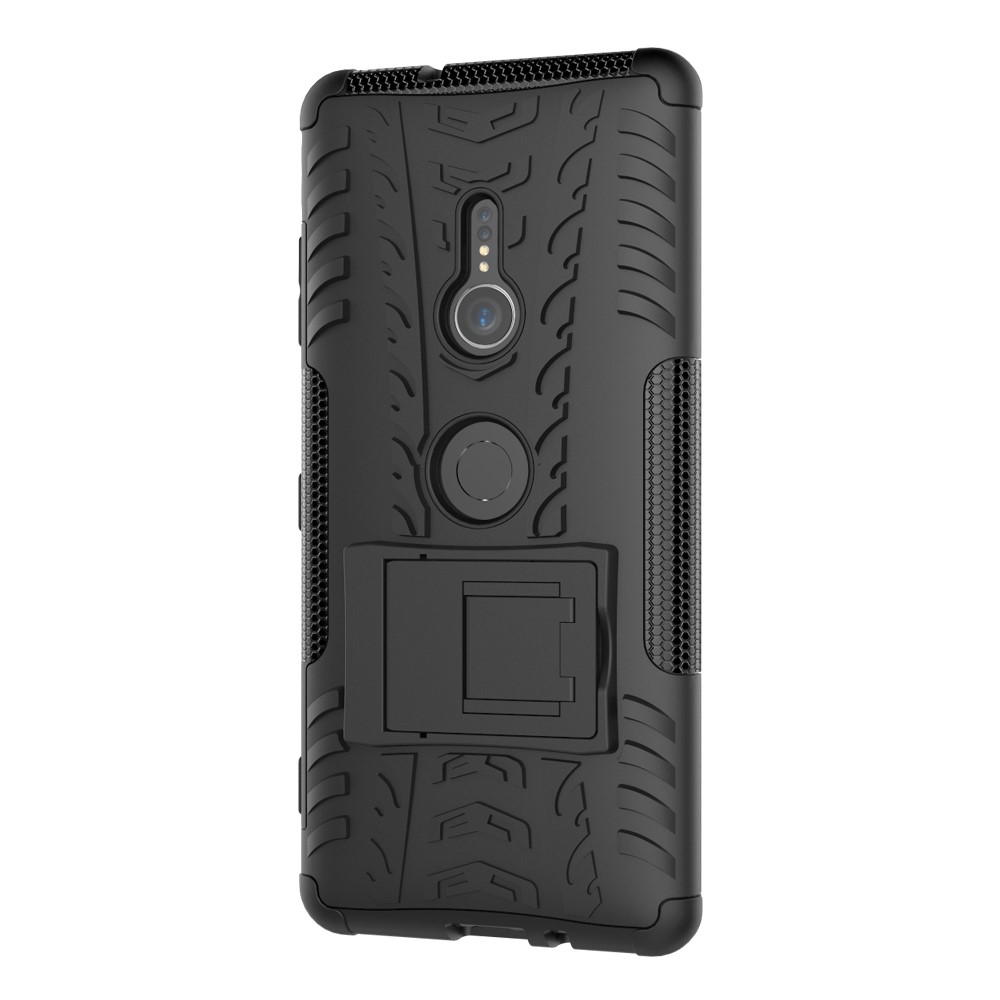 Cool Pneumatico Ibrido PC + Cassa Di Kickstand TPU Per Sony Xperia XZ3 - Nero-9