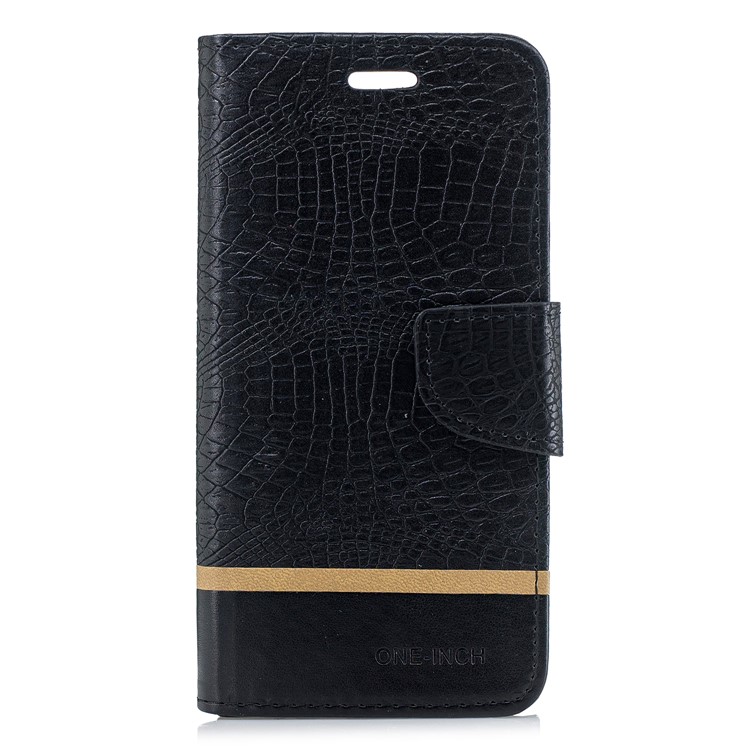 Crocodile Texture Splicing PU Leather Wallet Case for Sony Xperia XA2 - Black-2