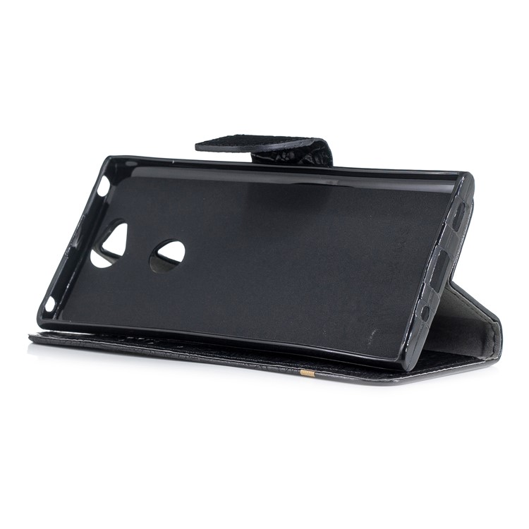 Crocodile Texture Splicing PU Leather Wallet Case for Sony Xperia XA2 - Black-5