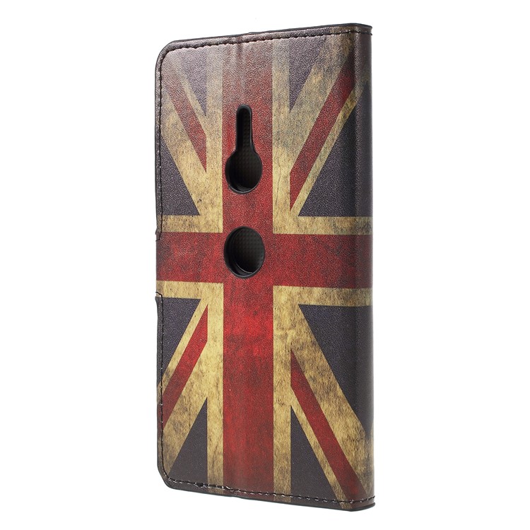 Pattern Printing PU Leather Magnetic Wallet Stand Case for Sony Xperia XZ3 - Flag of British-2