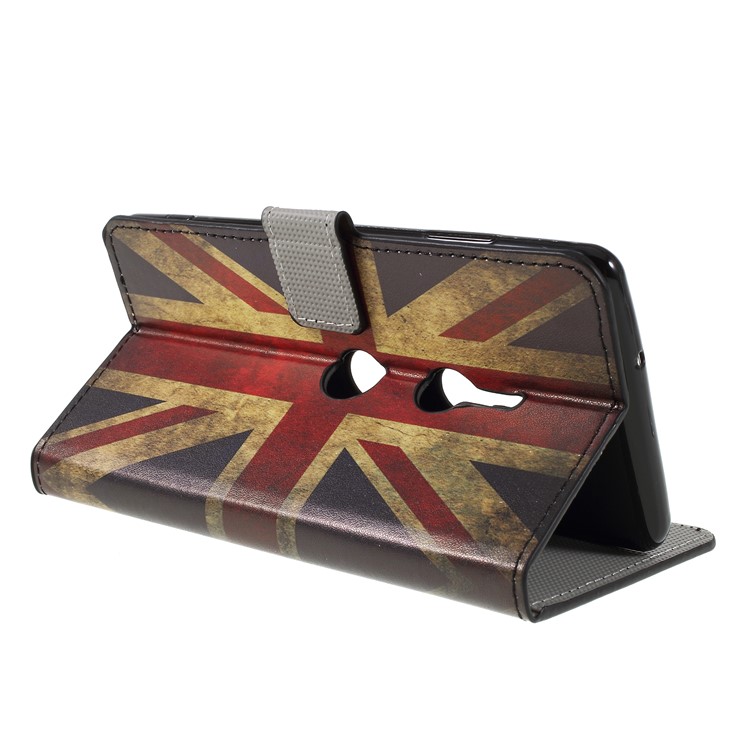 Pattern Printing PU Leather Magnetic Wallet Stand Case for Sony Xperia XZ3 - Flag of British-5