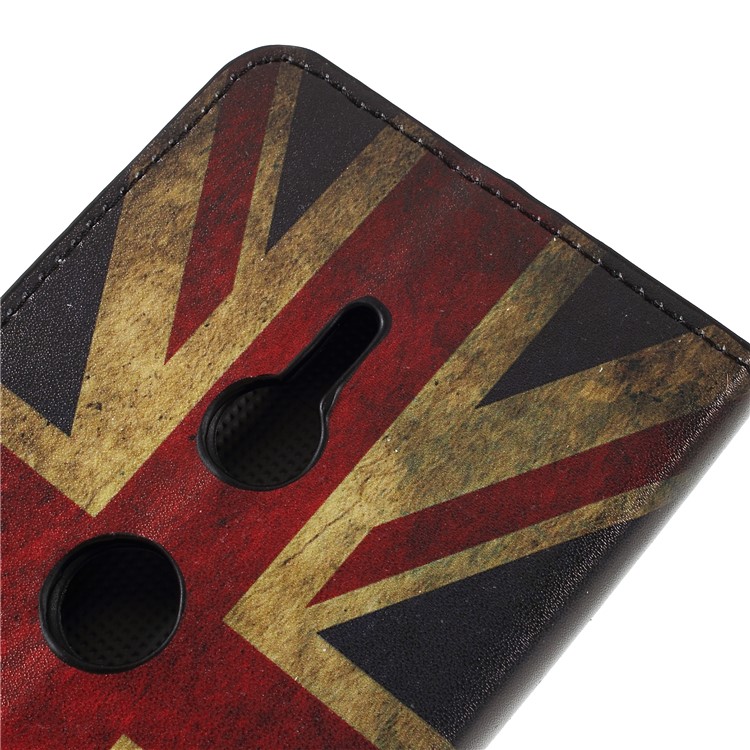 Pattern Printing PU Leather Magnetic Wallet Stand Case for Sony Xperia XZ3 - Flag of British-8