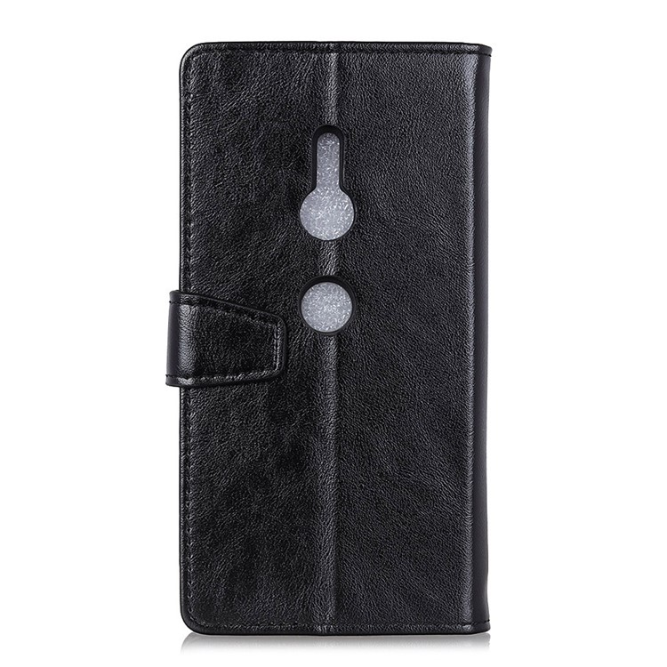 Crazy Horse Wallet Leather Stand Case for Sony Xperia XZ3 - Black-3