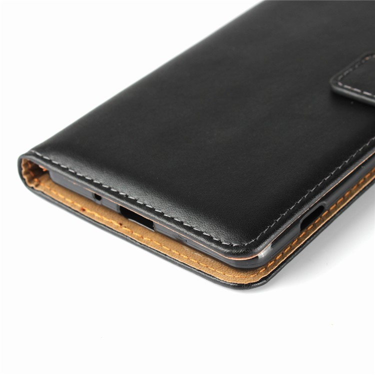 For Sony Xperia XZ3 Genuine Split Leather Wallet Case with Stand - Black-11